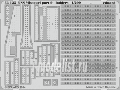 Eduard 53125 1/200 photo-etched USS Missouri part 9 - ladders