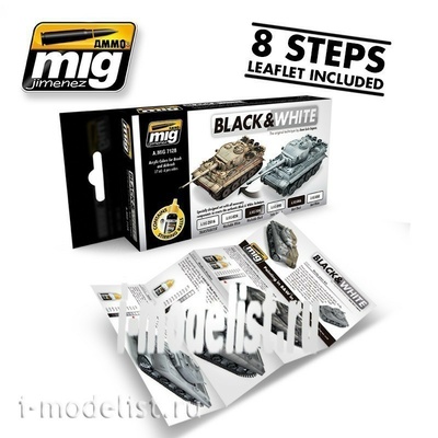 AMIG7128 Ammo Mig Набор акриловых красок BLACK & WHITE TECHNIQUE SET (черная и белая техника)