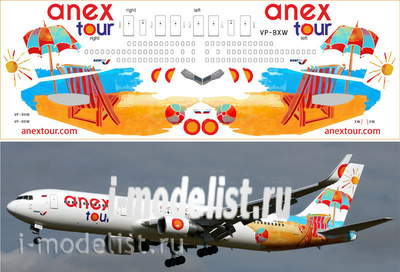 767300-03 PasDecals 1/144 Scales Decal for Boeing 767-300 Anex Tour