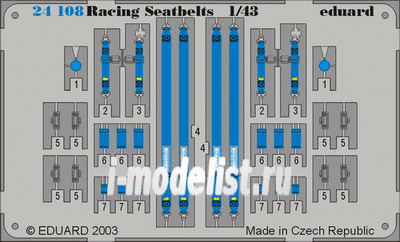24108 Eduard photo etched parts for 1/43 Willans 4 points Blue