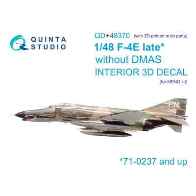 QD+48370 Quinta Studio 1/48 3D Декаль интерьера кабины F-4E late без DMAS (Meng) (с 3D-печатными деталями)