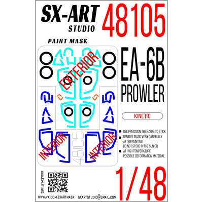 48105 SX-Art 1/48 Окрасочная маска EA-6B Prowler (Kinetic)
