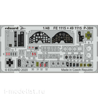 FE1115 Eduard 1/48 Фототравление для P-38H