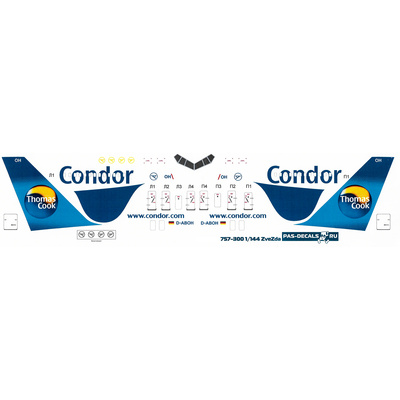 757300-3 PasDecals 1/144 Лазерная декаль кондор (синий) для модели фирмы Звезда, 