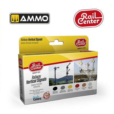 AMMOR1033 Ammo Mig Набор красок Rail Center - Железнодорожные вертикальные сигналы / Railway Vertical Signals