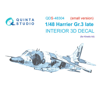 QDS-48304 Quinta Studio 1/48 3D Декаль интерьера кабины Harrier Gr.3 late (Kinetic) (Малая версия)