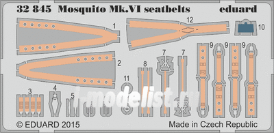 32845 Eduard 1/32 фототравление для  Mosquito Mk.VI seatbelts