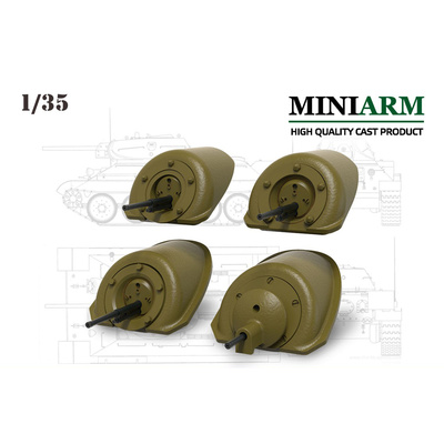 35195 Miniarm 1/35 Бронировка курсовых пулеметов в сборе ранний (4 варианта) для танка тип 34