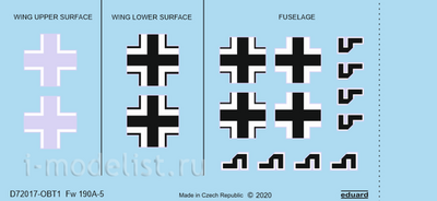 D72017 Eduard 1/72 Decal for Fw 190A-5 national designations
