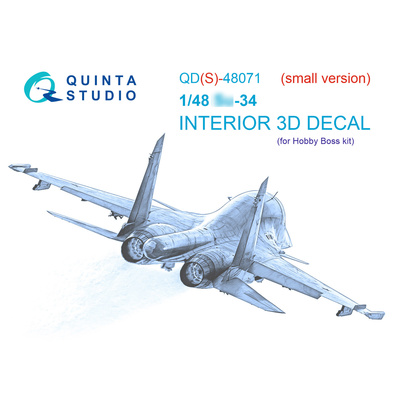 QDS-48071 Quinta Studio 1/48 3D Декаль интерьера кабины С-34 (HobbyBoss) (Малая версия)