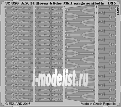 32856 Eduard 1/35 photo-etched for A. S. 51 Horsa Glider Mk.I cargo seatbelts