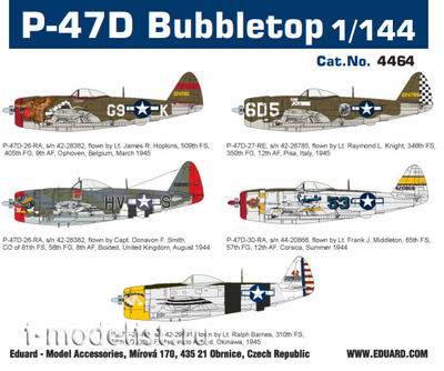 4464 Eduard 1/44 P-47D Bubbletop