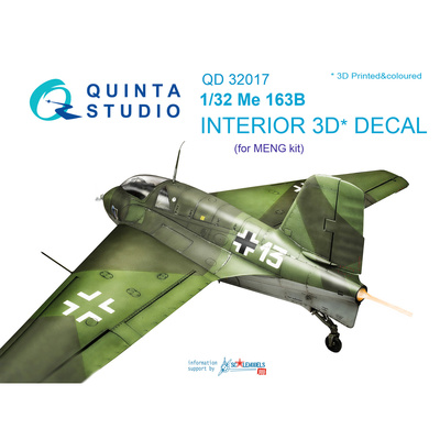 QD32017 Quinta Studio 1/32 3D Декаль интерьера кабины Me 163B (для модели Meng)