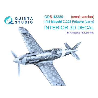 QDS-48389 Quinta Studio 1/48 3D Декаль интерьера кабины Macchi C.202 Folgore ранний (Hasegawa/Eduard) (Малая версия)