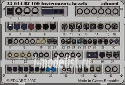 23014 Eduard photo etched parts for 1/24 Bf 109 instruments bezels
