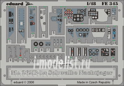 FE345 Edward 1/48 Color photo etching for Me 262B-1a Schwalbe Nachtjager 