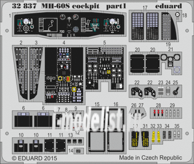 32837 Eduard photo etched parts for 1/35 MH-60S cockpit S. A. 