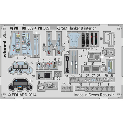 73509 Eduard photo etched parts for 1/72 C-27SM Flanker B S. A.