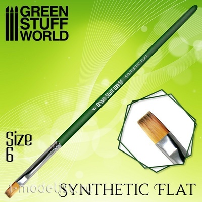 2456 Green Stuff World Flat Synthetic Brush Size 6 / GREEN SERIES Flat Synthetic Brush Size 6