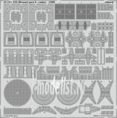 53124 1/200 photo-etched Eduard USS Missouri part 8 - radars