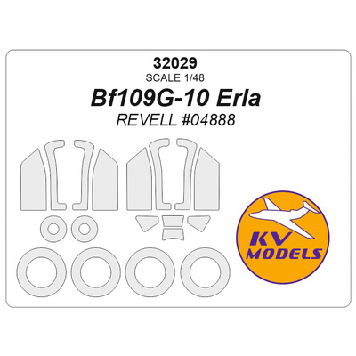 32029 KV Models 1/32 Bf109G-10 Erla (REVELL #04888) + masks for rims and wheels