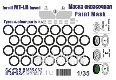 M35 062 KAV models 1/35 Painting mask on MT-LB (Trumpeter) glazing and bandages