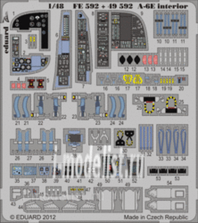 FE592 Eduard 1/48 Цветное фототравление для A-6E interior S. A.