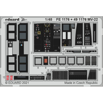 491176 Eduard 1/48 Фототравление для MV-22