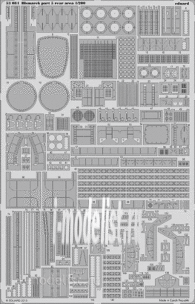Eduard 53084 1/200 photo-etched for models Bismarck part 5 - rear area