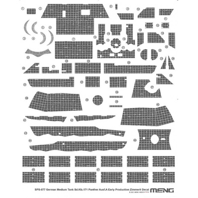 SPS-077 Meng 1/35 Decal for simulating zimmerite Sd. Kfz. 171 Panther Ausf.A Early Production