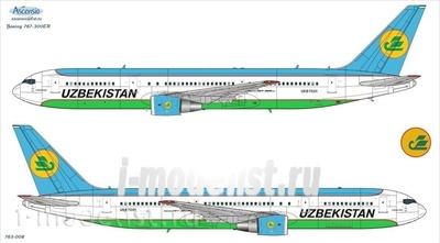 763-008 Ascensio 1/144 Scales the Decal on the plane Boeng 767-300 (Uzbekiston Havo Yullari)