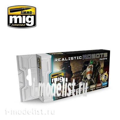 AMIG7156 Ammo Mig Набор акриловых красок REALISTIC ROBOTS COLOR SET / ЦВЕТА РЕАЛИСТИЧНЫХ РОБОТОВ