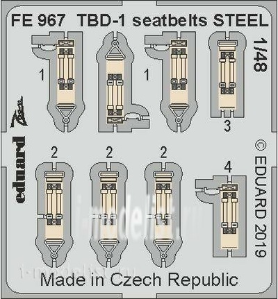 FE967 Eduard 1/48 Фототравление TBD-1 стальные ремни