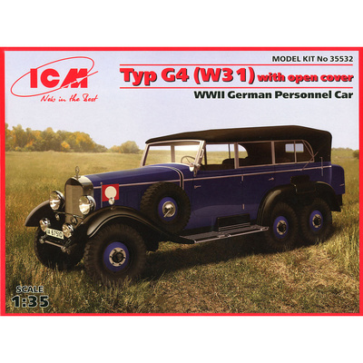 35532 ICM 1/35 Typ G4 (W31) с раскрытым тентом Германский пассажирский автомобиль II МВ 