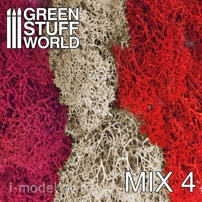 9328 Green Stuff World Островной мох - красная фуксия и серый / Islandmoss - Red Fuchsia and Grey Mix