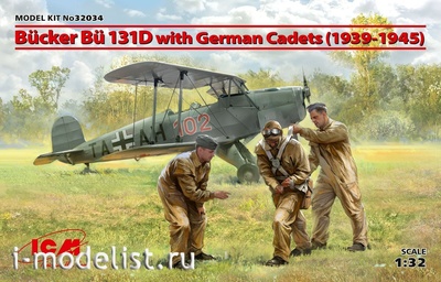 32034 ICM 1/32 Bücker Bü 131D с германскими кадетами (1939-1945 гг.)