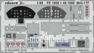 FE1000 Eduard 1/48 Фототравление для MiGG-17Ф