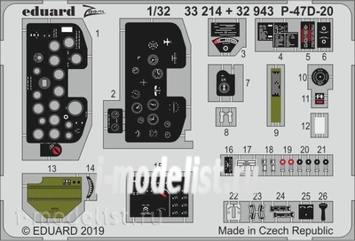 33214 1/32 Eduard Color photo-etched for the P-47D-20