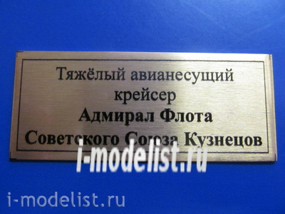 Т255 Plate Тяжелый авианесущий крейсер Адмирал Флота Советского Союза Кузнецов, 70х30 мм, цвет золото