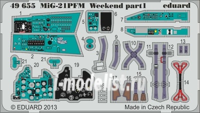 49655 Eduard 1/48 Фототравление для MiGG-21PFM Weekend