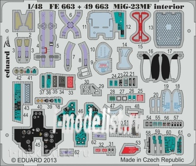 49663 Eduard 1/48 Фототравление для MiGG-23MF interior S.A.