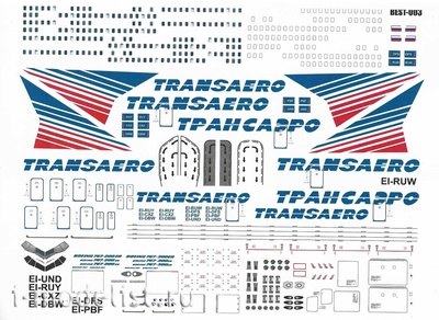 76700-02 PasDecals 1/144 Супер декаль на Boeng 767-300(200) Траснаро коллекция Звезда