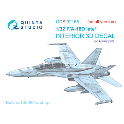 QDS-32156 Quinta Studio 1/32 3D Cabin Interior Decal F/A-18D late (Academy) (small version)
