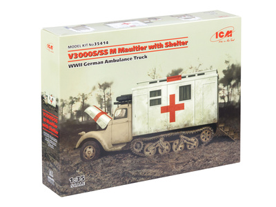 35414 ICM 1/35 German medical vehicle II MV V3000 M Maultier with sanitary booth