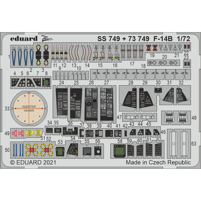 73749 Eduard 1/72 Набор фототравления для F-14B