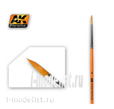 AK606 AK Interactive Кисть синтетическая круглая ROUND BRUSH 6 SYNTHETIC