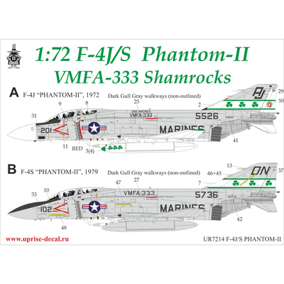 UR7214 UpRise 1/72 Декали для F-4J/S Phantom-II VMFA-333