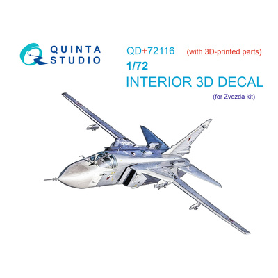 QD+72116 Quinta Studio 1/72 3D Декаль интерьера кабины С-24М (Звезда) (с 3D-печатными деталями)