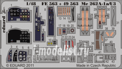 FE563 Edward 1/48 Color photo etching for Me 262A-1a/ U3 S. A.