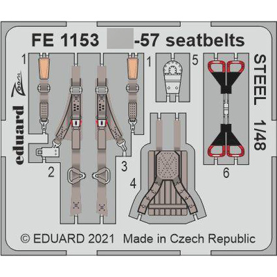 FE1153 Eduard 1/48 Фототравление для С-57, стальные ремни